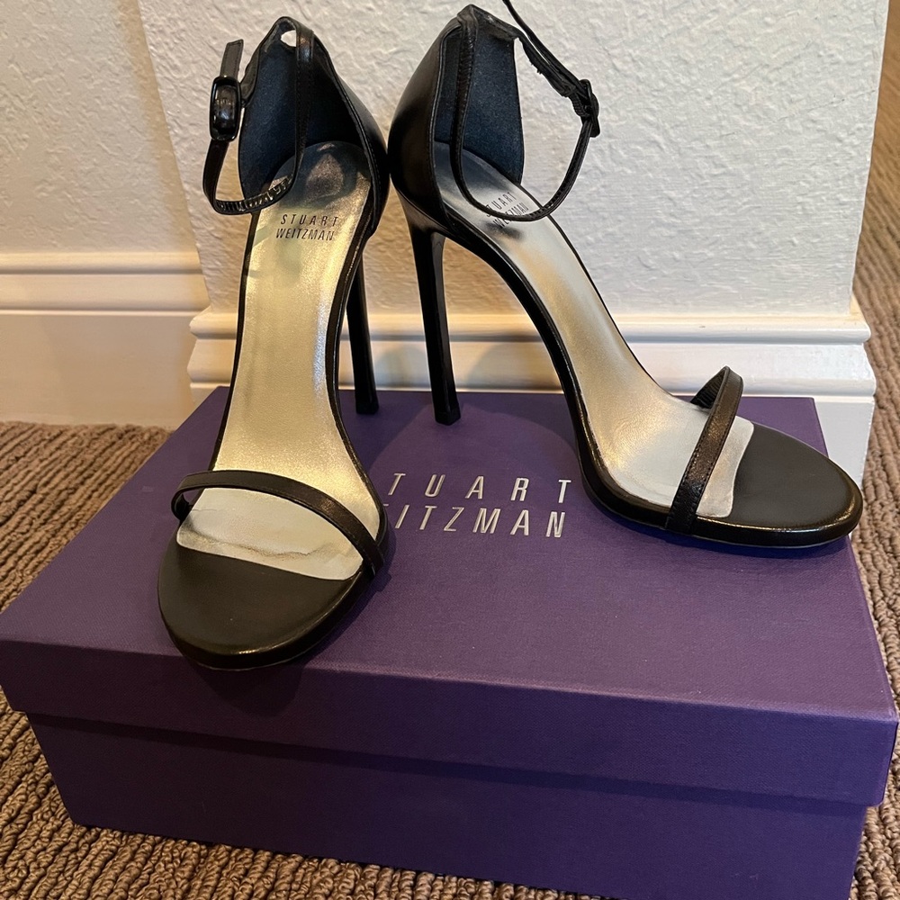 Stuart Weitzman Nudist Black Sandals